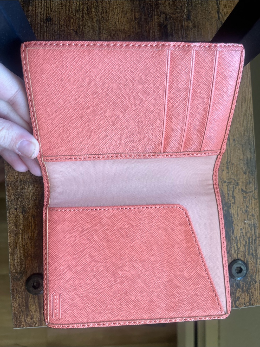 šLIMITED EDITIONšCoach Striped Leather Passport Cover/ Wallet - Picture 3 of 5
